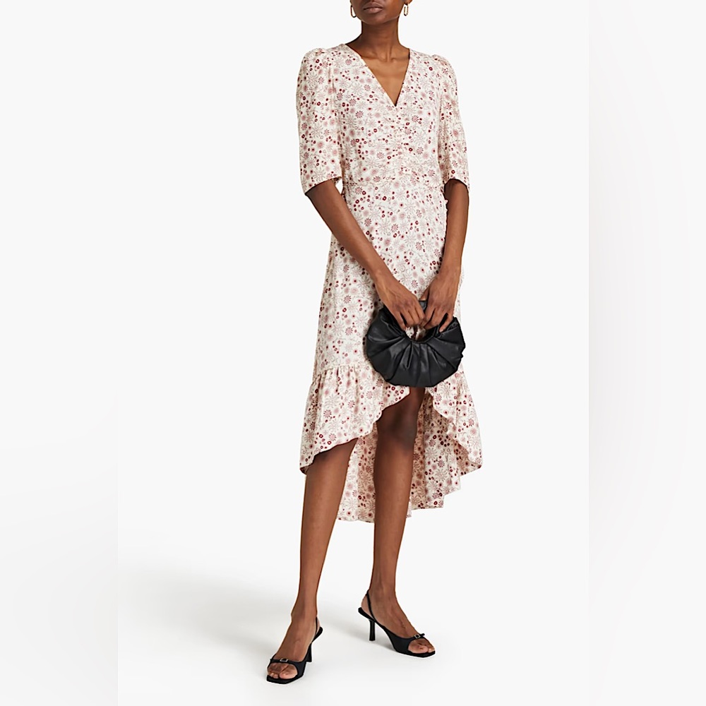 SANDRO
Trinidad wrap-effect printed jacquard dress size 38 (US 6)